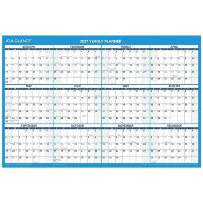 ACCO At-A-Glance Horizontal Reversible Erasable Wall Calendar, Gray, 36", AAGPM20028