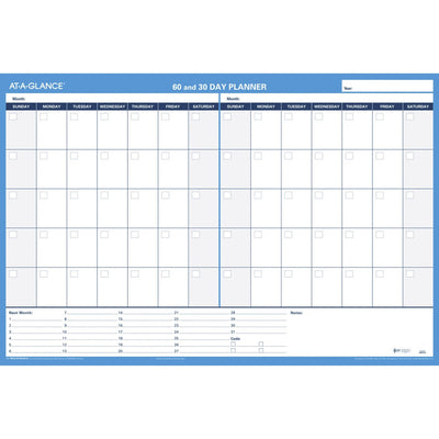 ACCO At-A-Glance 30/60-Day Erasable Horizontal Wall Planner, Gray, 36", AAGPM23328