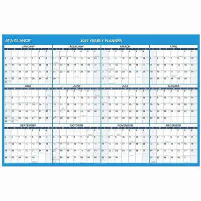 ACCO At-A-Glance Horizontal Reversible Erasable Wall Calendar, Gray, 48", AAGPM30028