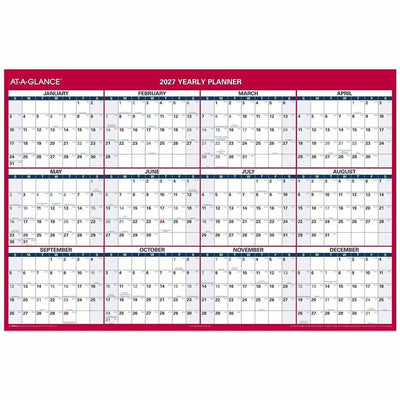 ACCO At-A-Glance Vertical Reversible Horizontal Erasable Wall Calendar, Red, 48", 6EA/CT — view 1