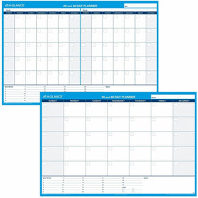 ACCO At-A-Glance 30/60 Day Undated Horizontal Wall Planner, Blue, 48", AAGPM33328