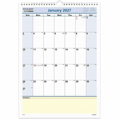ACCO At-A-Glance QuickNotes Wall Calendar, White, 12", 12EA/CT — view 1