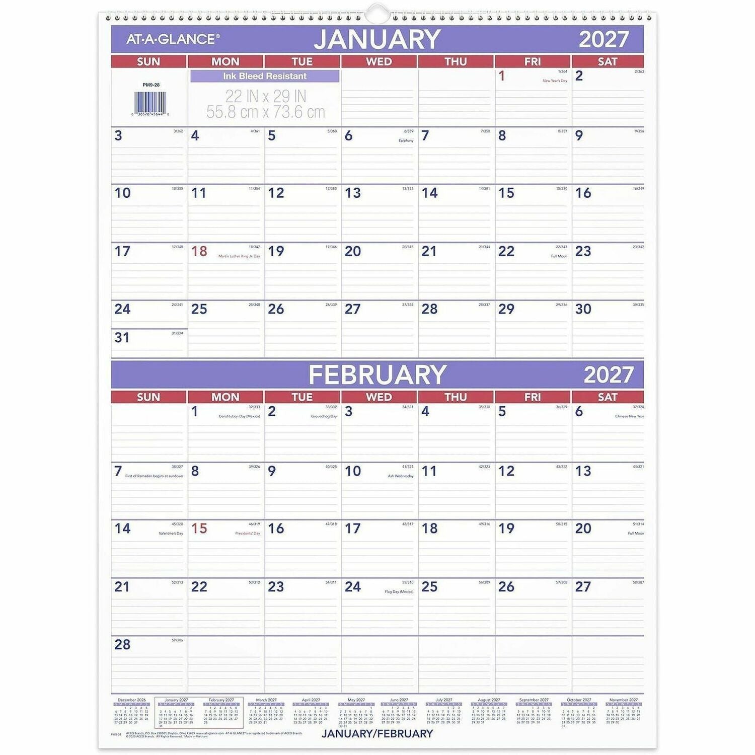 At-A-Glance 2-Month Wall Calendar, 1 Each