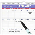 ACCO At-A-Glance Write-on/Wipe-off Laminated Monthly Wall Calendar, White, 12", AAGPMLM0228