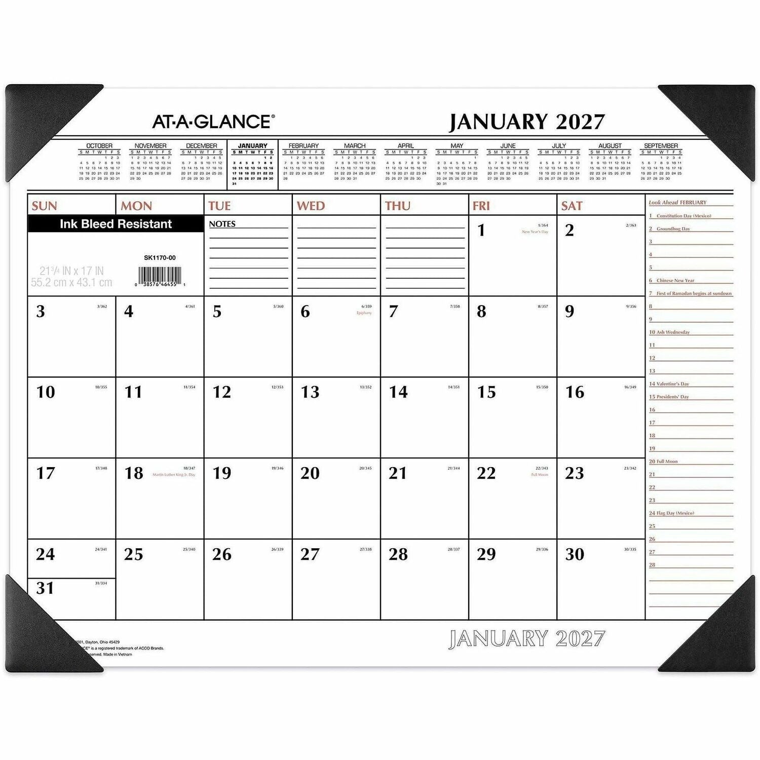 At-A-Glance 2-Color Desk Pad, 1 Each