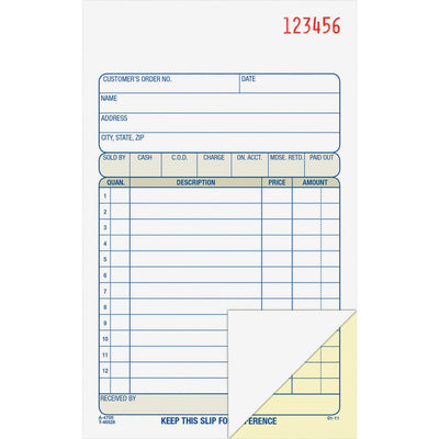 TOPS Adams Carbonless 2-part Numbered Sales Order Books, White, 4.18" Width x 7.18" Length, 5EA/PK 5PK/CT — view 1