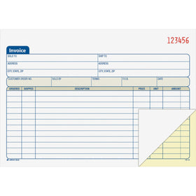 TOPS Adams Carbonless Invoice Book, Canary, 7.93" Width x 5.56" Length, ABFDC5840