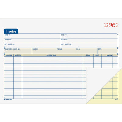 TOPS Adams Carbonless Invoice Book, Canary, 7.93" Width x 5.56" Length, 5EA/PK 5PK/CT — view 1