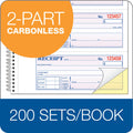 TOPS Adams Spiral 2-part Money/Rent Receipt Book, Canary, ABFSC1182