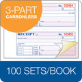 TOPS Adams Tapebound 3-part Money Receipt Book, Pink, ABFTC1182