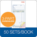 TOPS Adams Carbonless 3-part Sales Order Books, White, 3.34" Width x 7.18" Length, ABFTC3705