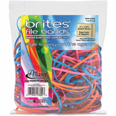 Alliance Rubber Brites File Bands, Orange, 50 / Pack, ALL07800