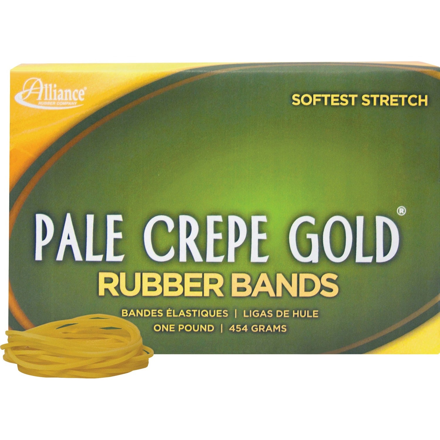 Alliance Rubber Pale Crepe Gold Rubber Bands, 1 Box