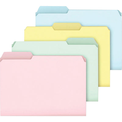 TOPS Pendaflex 1/3 Tab Cut Letter Recycled Top Tab File Folder, Assorted, 8 1/2" Width x 11" Length, 100 / Box — view 1