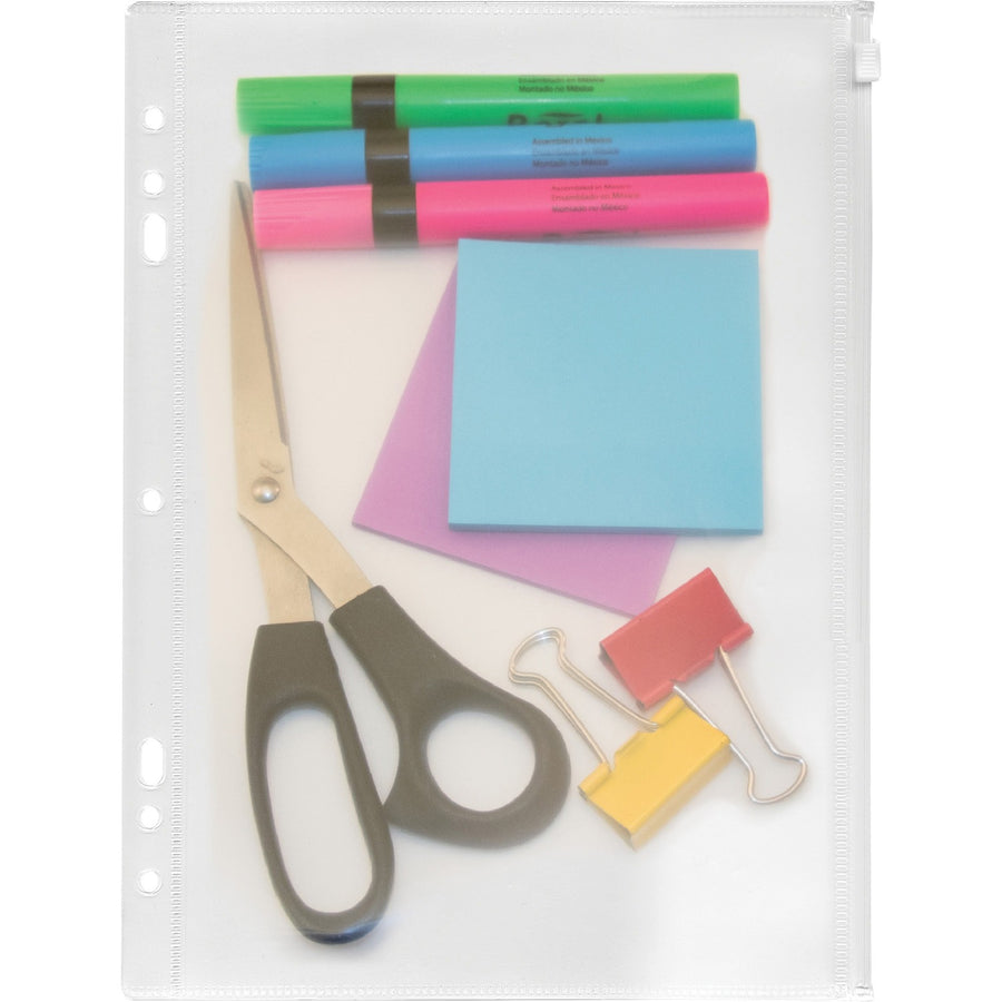 Anglers Zip-All Ring Binder Pockets, Clear, 8" Width x 10 1/2" Length, 24EA/BX 24BX/CT — view 1