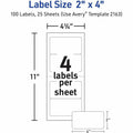 Avery Mini-Sheets(R) Shipping Labels, 2" x 4", 100 Labels (2163), White, 100 / Pack, AVE2163