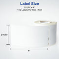 Avery Thermal Roll Labels 2-1/8"x4", 140 Shipping Labels-1 Roll (4153), Bright White, 140 / Box, AVE4153