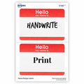 Avery Border Print/Write Hello Name Badges, Red, 100 / Pack, AVE5140