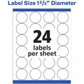 Avery Round High Visibility Labels, White, 600 / Pack, AVE5293