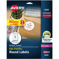 Avery Round High Visibility Labels, White, 300 / Pack, AVE5294