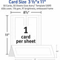 Avery Tent Cards, 3.5" x 11", Embossed Border, 50ct (5309), White, 3 1/2" x 11", 50 / Box, AVE5309