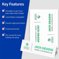Avery Tent Cards, 3.5" x 11", Embossed Border, 50ct (5309), White, 3 1/2" x 11", 50 / Box, AVE5309