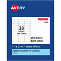 Avery Copier Address Labels, White, 8250 / Box, AVE5332
