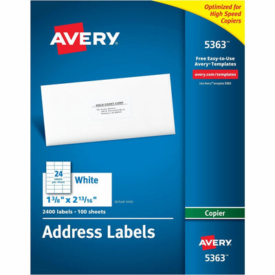 Avery Copier Address Labels, White, 2400 / Box — view 1