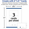 Avery Uncoated 2-side Printing Rotary Cards, White, 3" x 5", 150 / Box, AVE5386