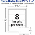 Avery Laser/Inkjet Badge Insert Refills, White, 400 / Box, AVE5390