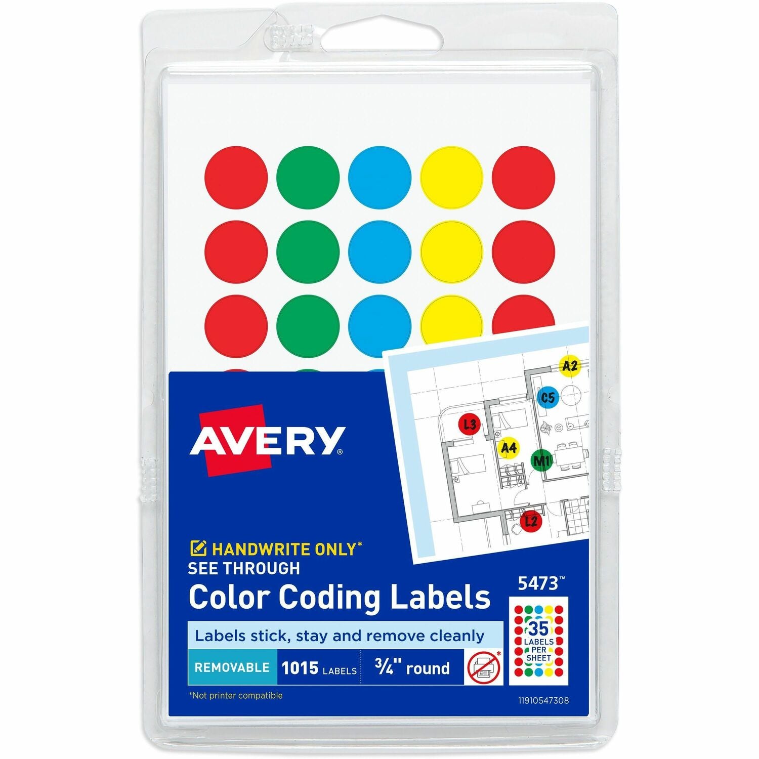 Avery® Color Coded Label, 1 Pack