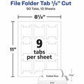 Avery Print/Write On Hanging File Tabs, Matte, White, 8.50" Width x 11" Length, 90 / Pack, AVE5567