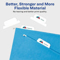 Avery Print/Write On Hanging File Tabs, Matte, White, 8.50" Width x 11" Length, 90 / Pack, AVE5567