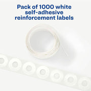 Avery® White Self-Adhesive Reinforcement Labels, 1 Pack