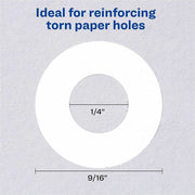 Avery® White Self-Adhesive Reinforcement Labels, 1 Pack