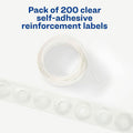 Avery Hole Reinforcement Label Rings, Clear, 1 Pack, AVE05721