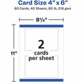 Avery Sure Feed Postcards, White, 6" x 4", 80 / Box, AVE5889