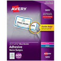 Avery Adhesive Name Badges, Blue, 400 / Box, AVE5895