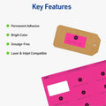 Avery Address Label, Neon Magenta, 5 Pack, AVE5970