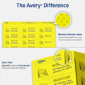 Avery Address Label, Neon Yellow, 5 Pack, AVE5972