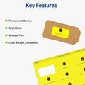Avery Address Label, Neon Yellow, 5 Pack, AVE5972