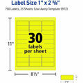 Avery Address Label, Neon Yellow, 5 Pack, AVE5972