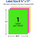 Avery Assorted Neon Shipping Labels, 8-1/2" x 11", 15 Labels (5975), Neon Yellow, 5 Pack, AVE5975