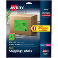 Avery Assorted Neon Shipping Labels, 8-1/2" x 11", 15 Labels (5975), Neon Yellow, 5 Pack, AVE5975