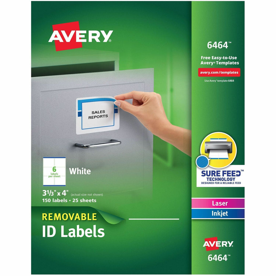 Avery Removable I.D. Labels, White, 150 / Pack — view 1