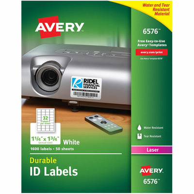 Avery TrueBlock ID Label, White, 1600 / Pack, AVE6576