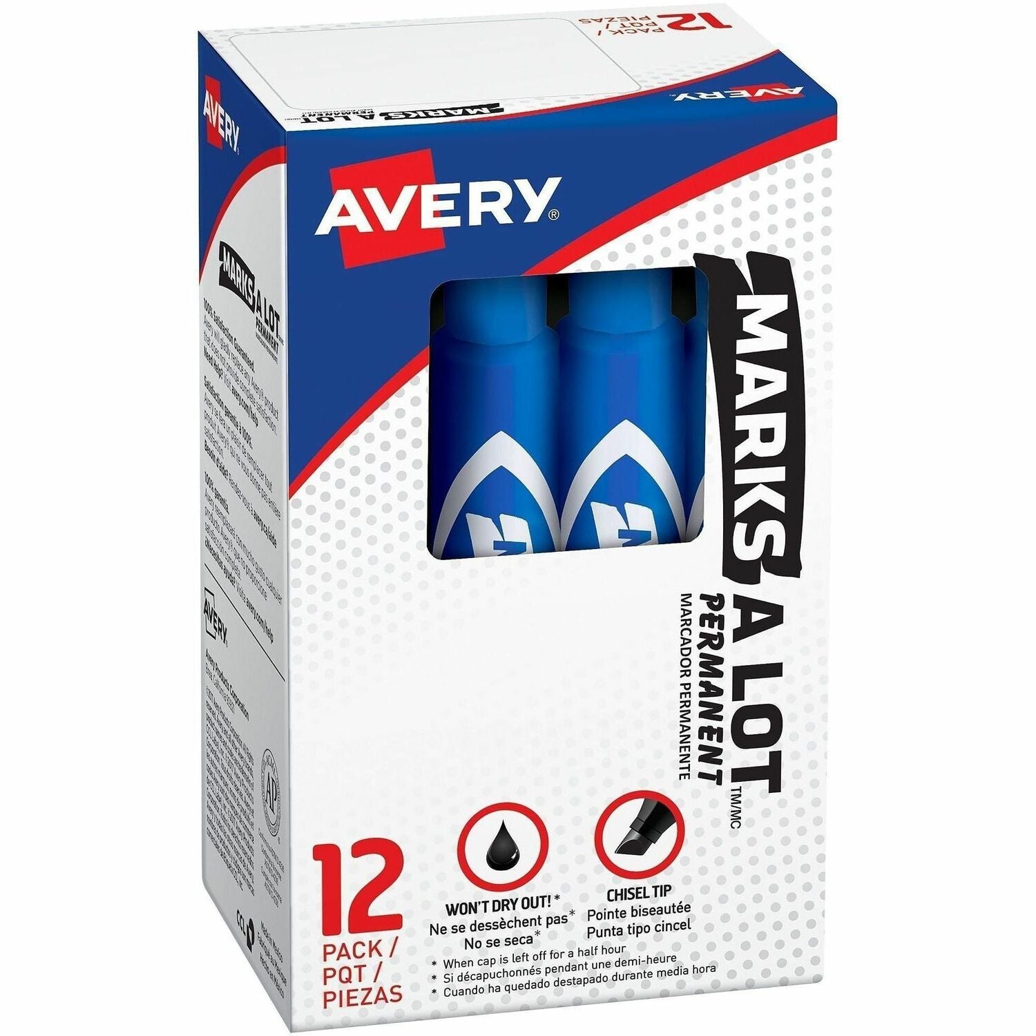 Avery® Marks-A-Lot Desk-Style Permanent Markers, 1 Dozen