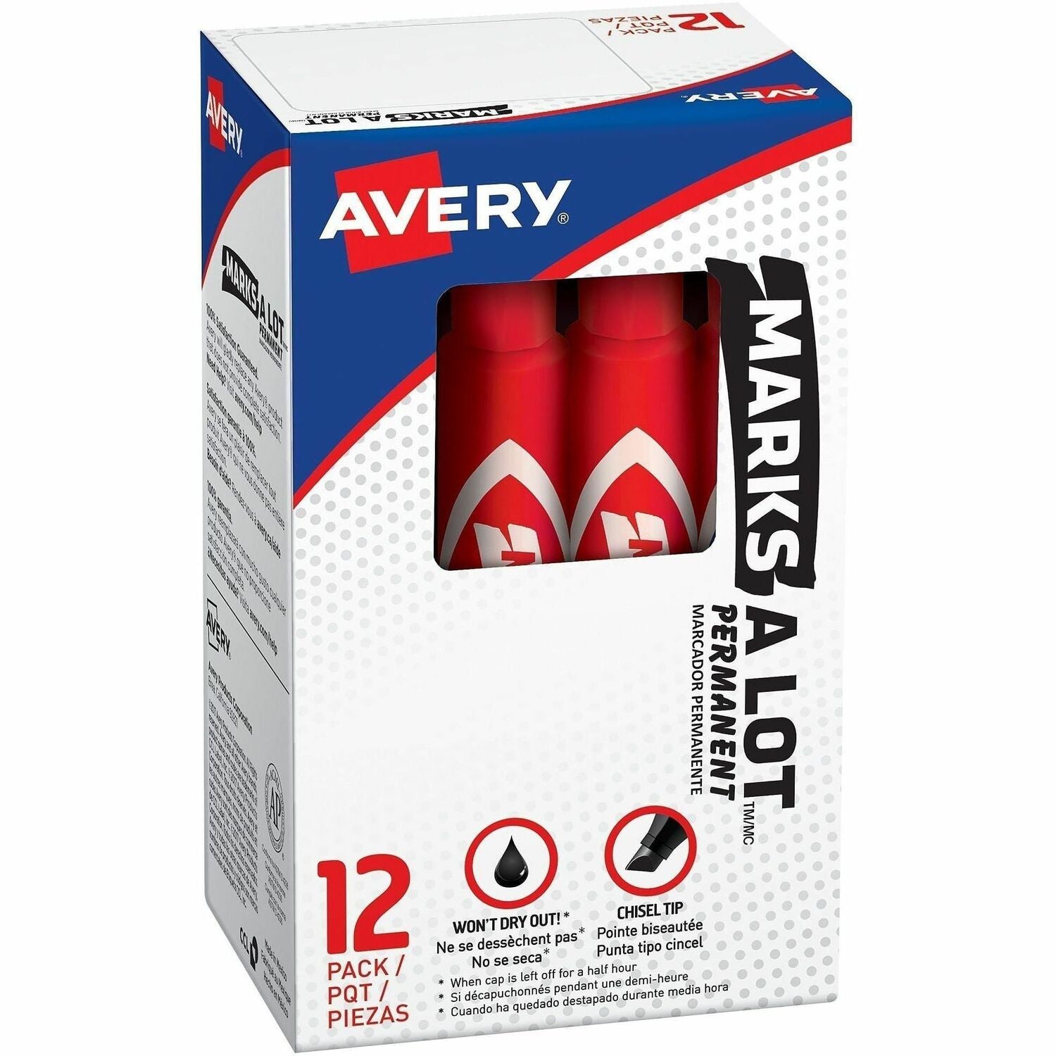 Avery® Marks A Lot Permanent Markers, 1 Dozen
