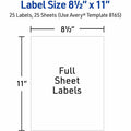 Avery TrueBlock Shipping Labels, 8-1/2" x 11", 25 Labels (8165), White, 25 / Pack, AVE8165