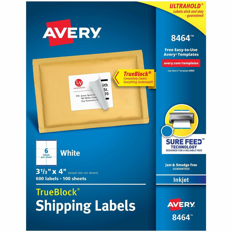 Avery TrueBlock Shipping Labels, White, 600 / Box — view 1